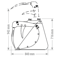 Zeichnung Krokodilschaufel Mini für Toyo Hoflader