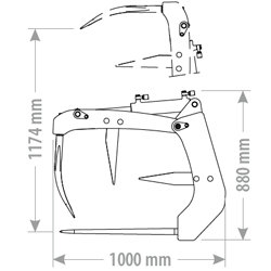 Krokodilschaufel Standard für Toyo Hoflader - Zeichnung 1