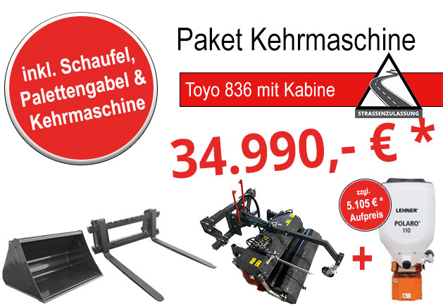 TOYO Winteraktion 836C mit Kehrmaschine