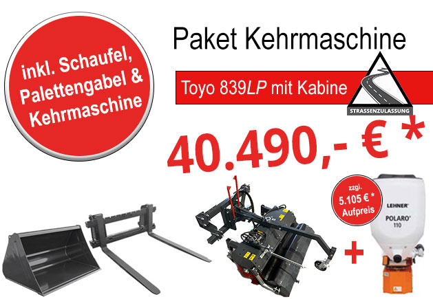 TOYO Winteraktion 839 LP Kabine mit Kehrmaschine