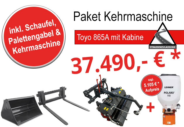 TOYO Winteraktion 865A Kabine mit Kehrmaschine